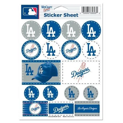 WinCraft MLB Los Angeles Dodgers Vinyl Sticker Sheet, 5" x 7"