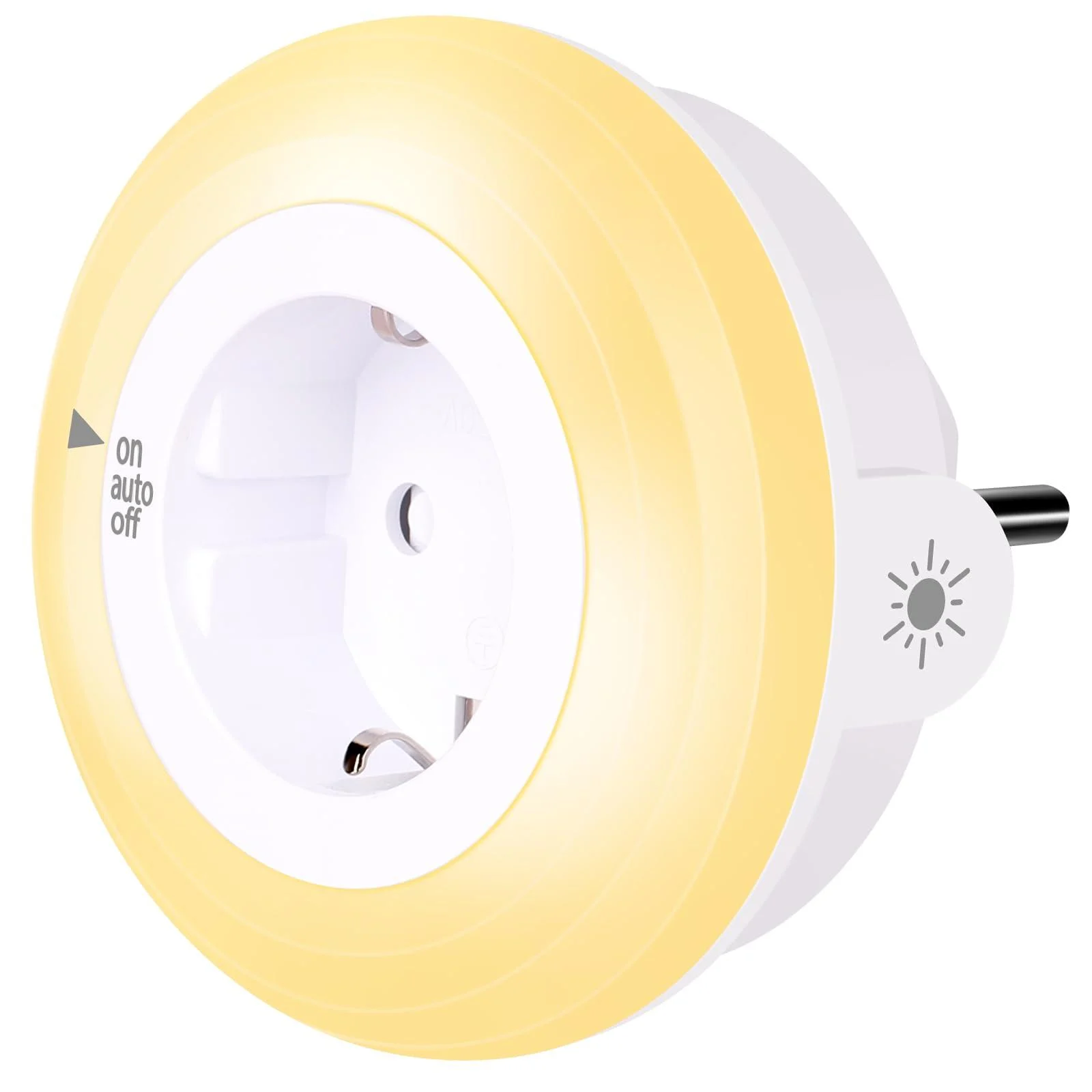 Emotionlite night light socket with twilight sensor LED night lamp children protect socket brightness sensor car/on/off with light sensor 4 brightness adjustable warm white 2700k 1 piece 3000k