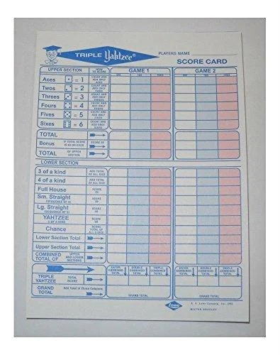50 Triple Yahtzee Score Sheets Cards - Unknown
