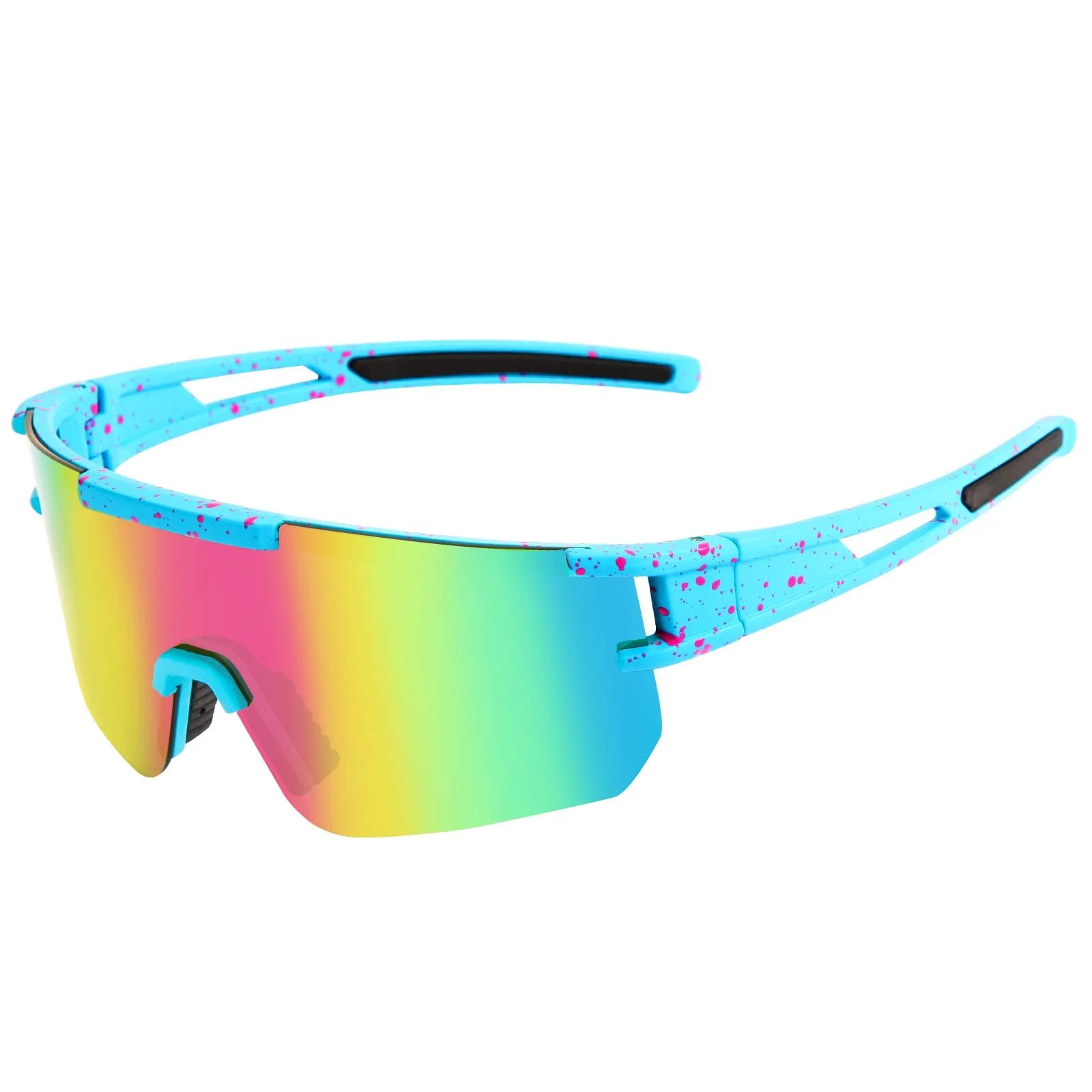 Sports Polarized Sunglasses for Men and Women, UV 400 Protection Sunglasses for Cycling, Running, Biking C10 Medium - RINKUOLYO