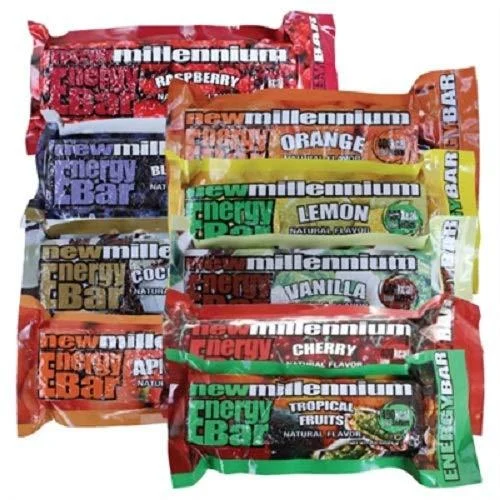 Millennium Assorted Energy Bars (6 Count) - Long Shelf Life Fruit flavored Bar Bundle - Survival Pack for Calamity, Disaster, Hiking and Meal replacement