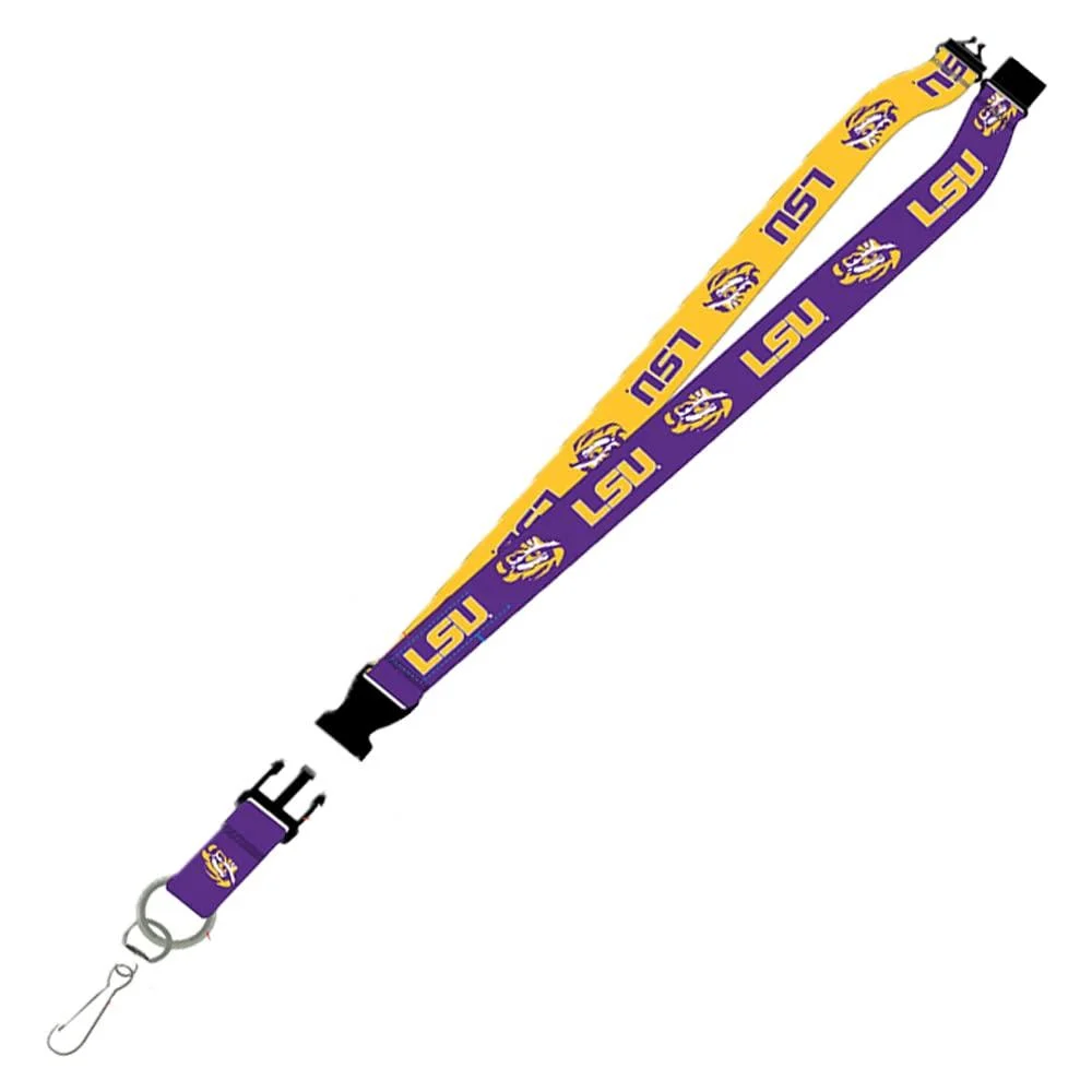 NCAA Two-Tone Lanyard with breakaway safety clasp and easy-remove clip for keys or ticket holder Ncaa Lsu Tigers Two-tone Lanyard, Purple, One Size (Psgls0253444)