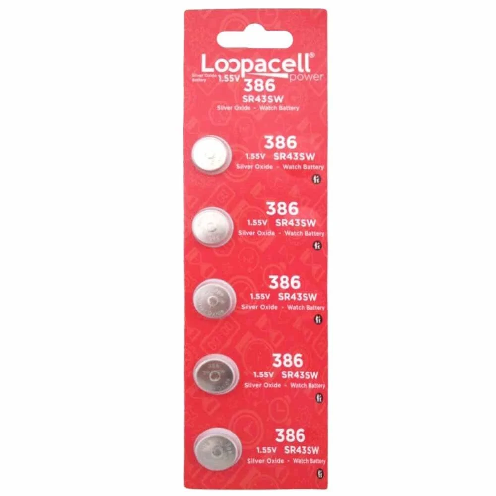 10 386 Watch Silver Oxide Batteries SR43SW SR43W - LOOPACELL