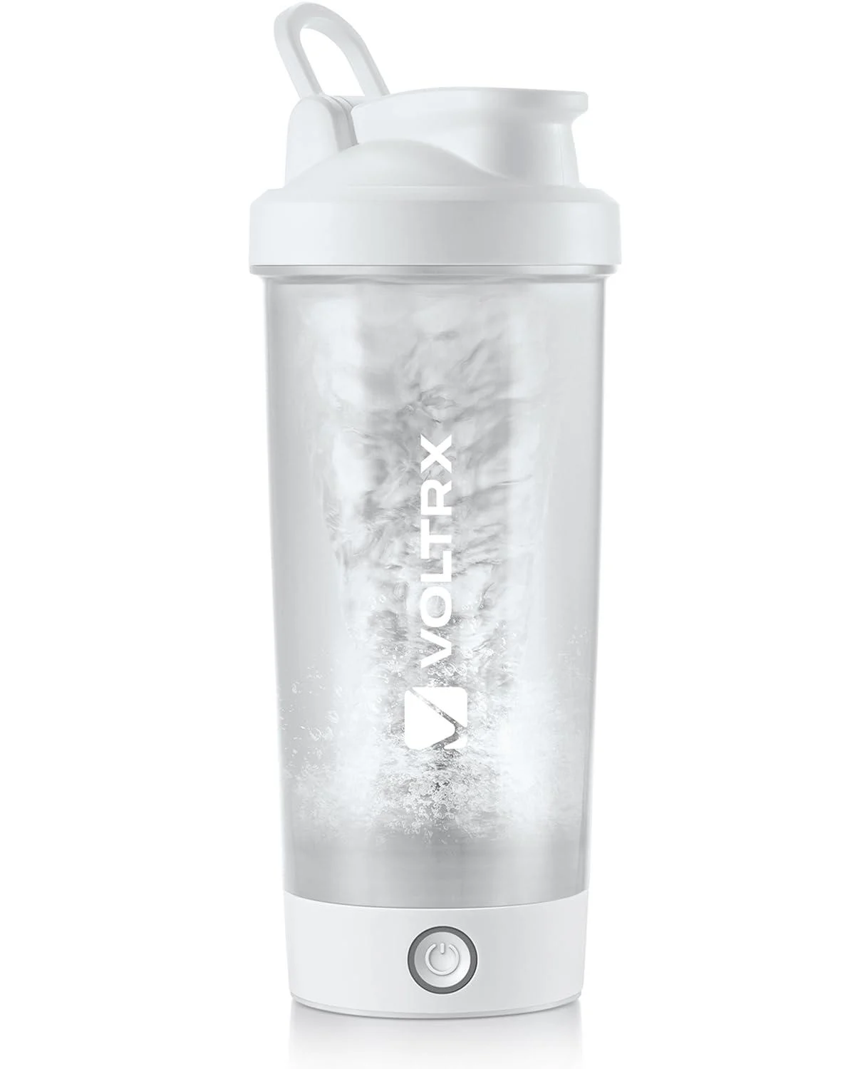 VOLTRX Protein Shaker Bottle Titanus USB C Rechargeable Electric Protein Shake Mixer Shaker Cups for Protein Shakes and Meal Replacement Shakes BPA Free 24oz White