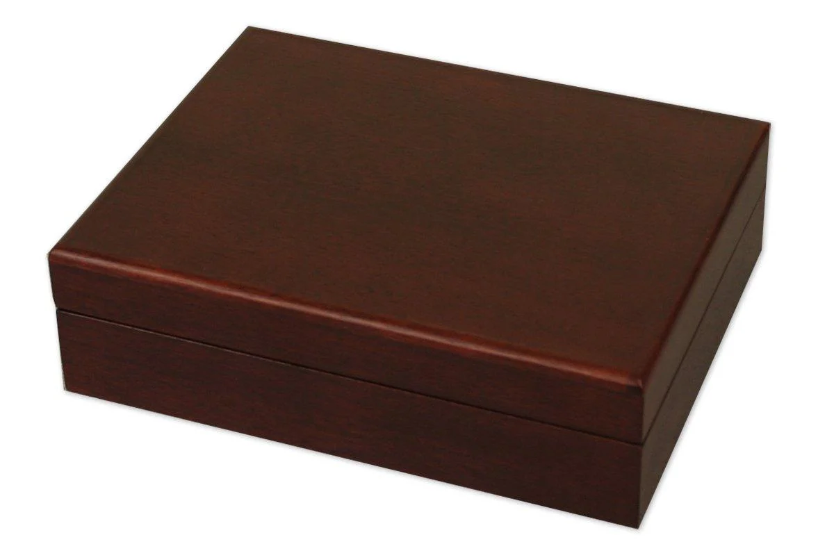 DA VINCI Solid Wood Mahogany Golf Ball Box with Space for 12 Balls (Balls not Included)