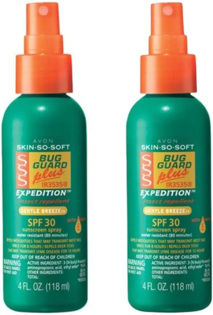 2 Bottles - Avon Skin so Soft Bug Guard Plus Expedition SPF 30 Pump Spray