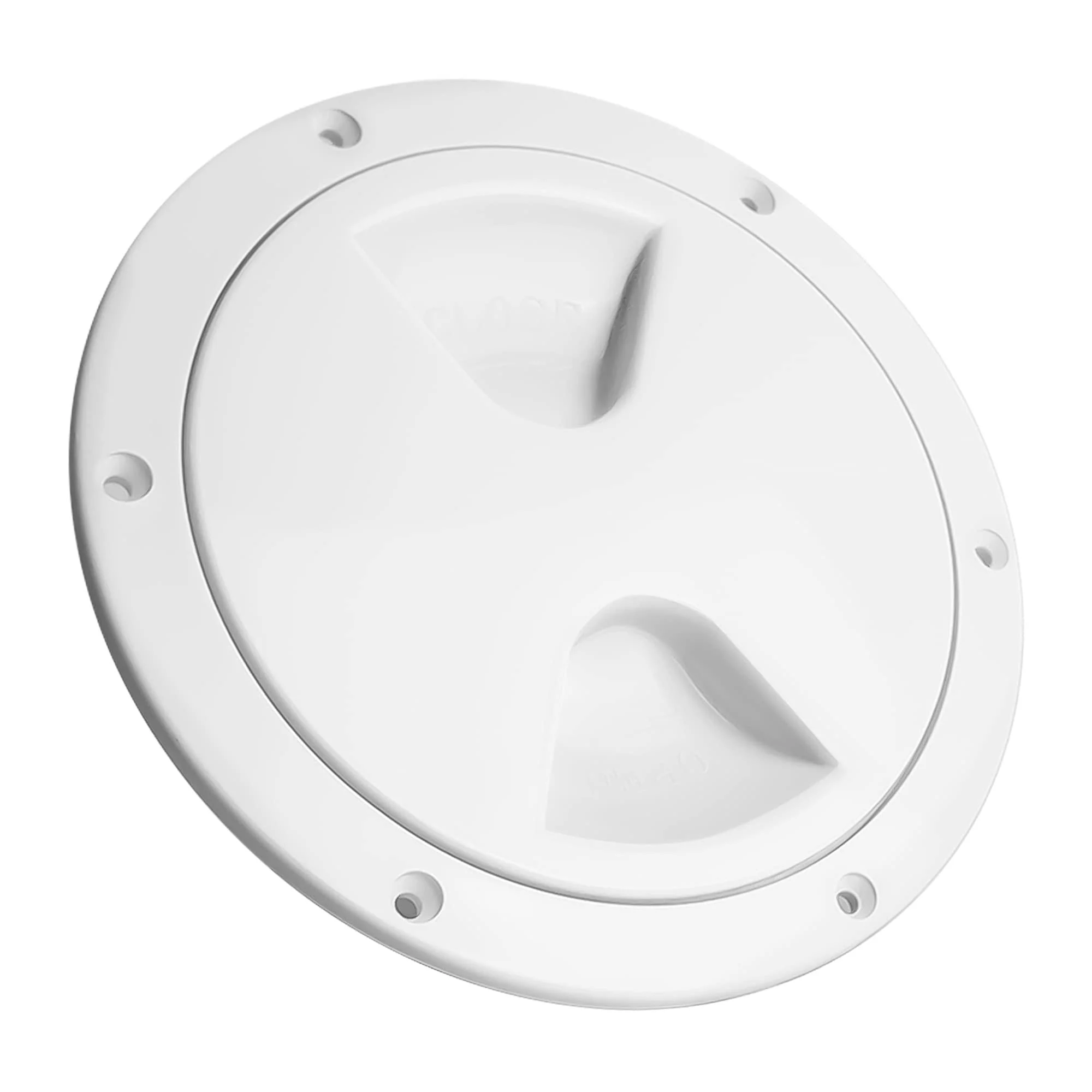 Five Oceans Marine Round Inspection Deck Plate Hatch with Detachable Smooth Center, Water Tight for Outdoor Installations, 4, 5, 6, 8 inches White. 4" Deck Plate