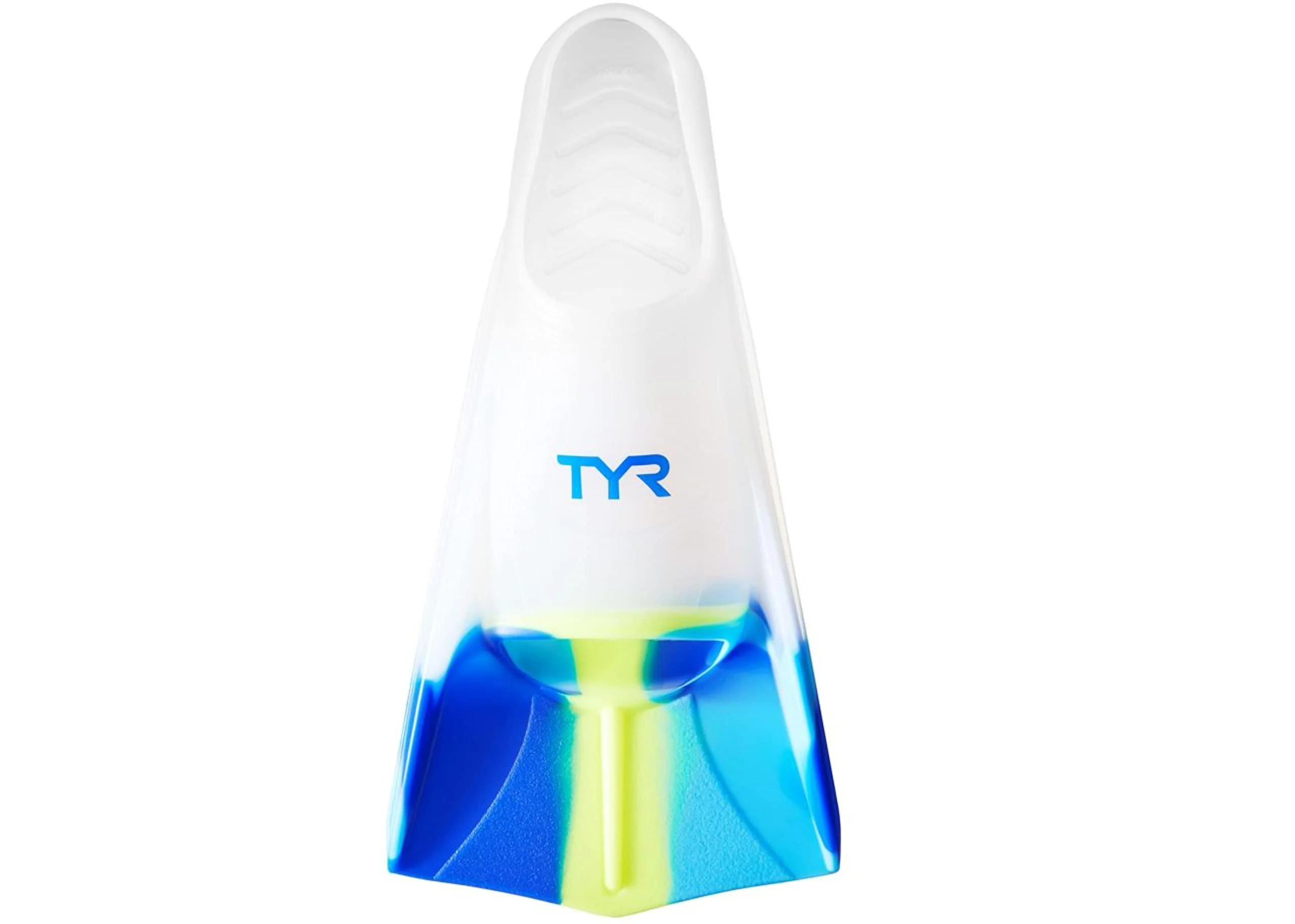 TYR Stryker Silicone Swim Fins BlueYellowClear Medium