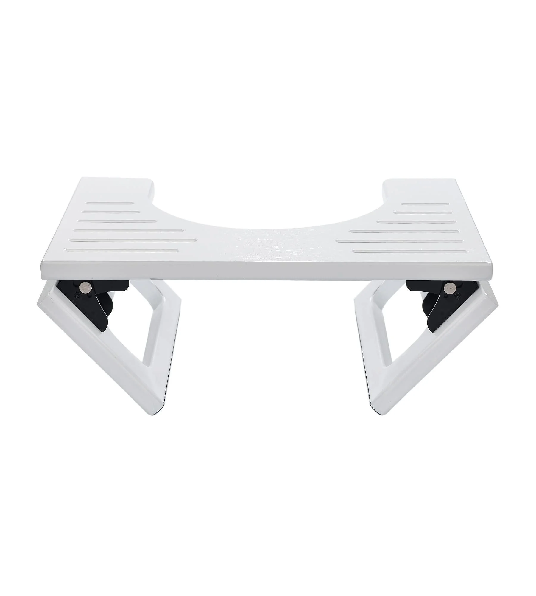 AmazerBath 7 Inch Bamboo Toilet Stool Collapsible Toilet Poop Stool for Bathroom, Men, Women - White White 7 Inch (Pack of 1)