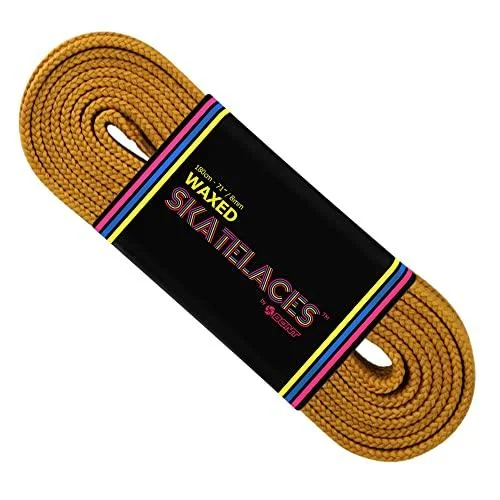 Bont Skates Waxed Laces - 6mm & 8mm - 47" 71" 79" 96" 108" - Gold 8mm Wide / 79 inch / 200cm