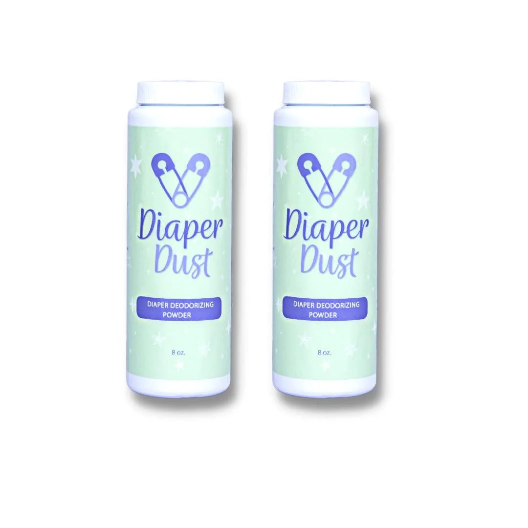 Diaper Dust - Diaper Deodorizing Powder (2ct) | With Activated Charcoal UNSCENTED No need for a pail No more plastic bags Portable