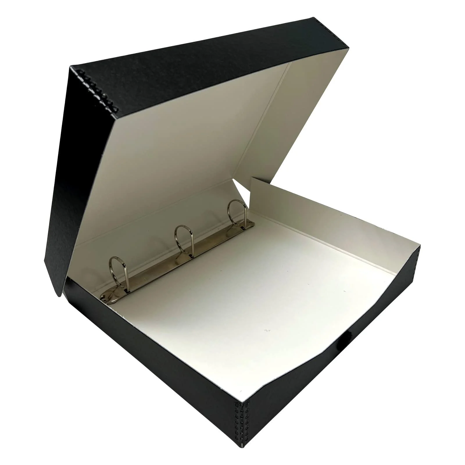 Lineco LIN-733-BB3D Archival Oversized 3-Ring Album Box with Clamshell Style Lid, 13" x 11-7/16" x 2-3/8", Black 1 Pack Black