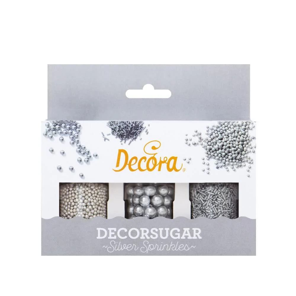 Decora 2082103 PACKAGES 85 G SILVER NONPAREILS AND SUGAR SPRINKLES SET