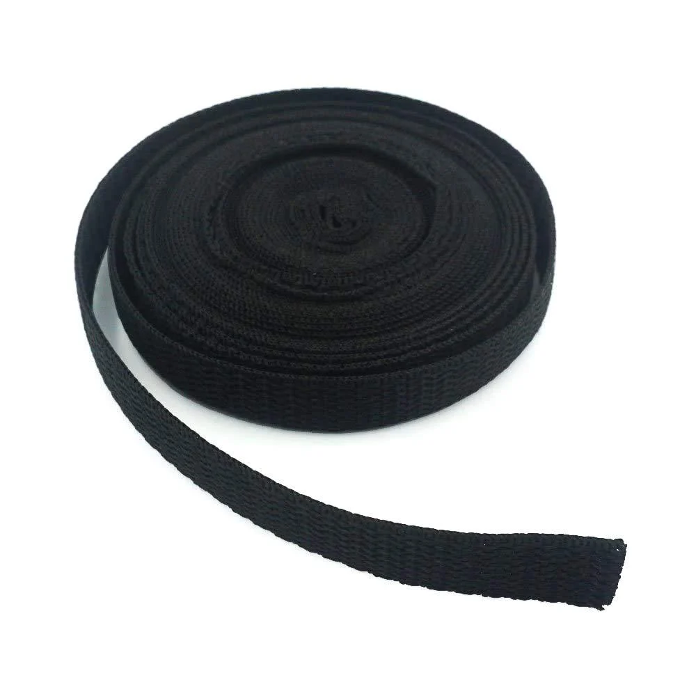 Bluemoona Polypropylene Webbing Belt Strap Buckle Strapping Black 12MM 1/2"