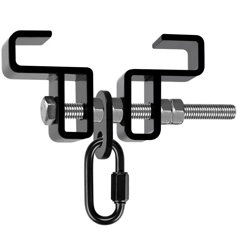 SELEWARE Heavy Duty Steel Beam Clamp, Heavy Bag Mount, Punching Bag Hanger Heavy Duty Holder for Boxing, Muay Thai and MMA Training (with Carabiner) Hanger with carabiner