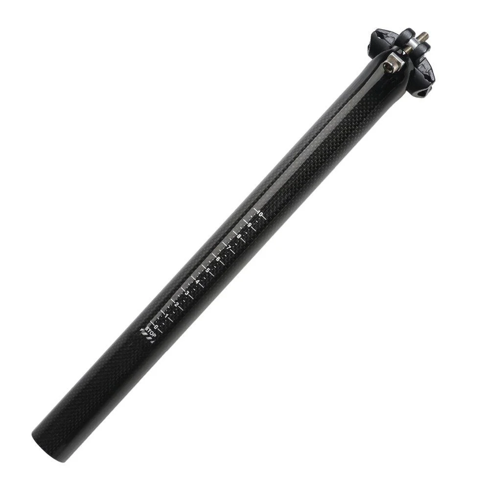Carbon SeatPost 27.2 30.8 350mm 400mm 3K Carbon Fiber Bike Seatpost Suitable for Most Bicycle Mountain Bike Road Bike MTB MTN BMX (Black) 27.2*350 - Litetop
