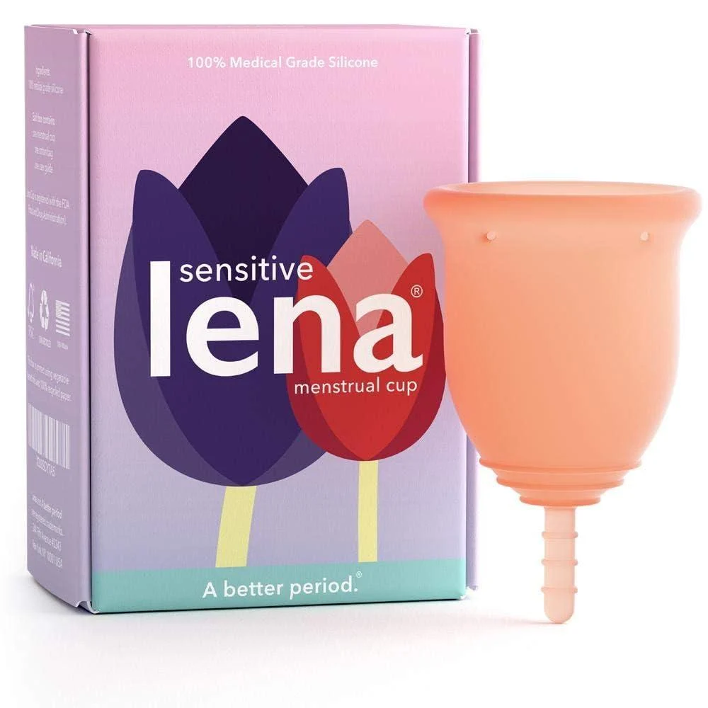Lena Cup Reusable Menstrual Cup | Large Coral | Experienced and Advanced Cup Users | Tampon Pad and Period Disc Alternative | Feminine Care Hygiene Products Large Sensitive Coral