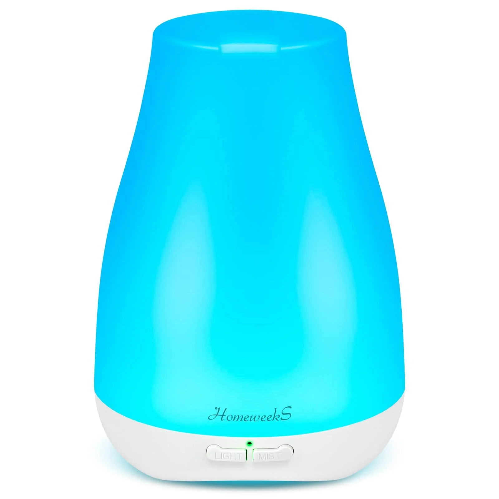 Homeweeks Diffusers, 100ml Colorful Essential Oil Diffuser with Adjustable Mist Mode,Auto Off Aroma Diffuser for Bedroom/Office/Trip (100 ML 1 Pack) Basic White