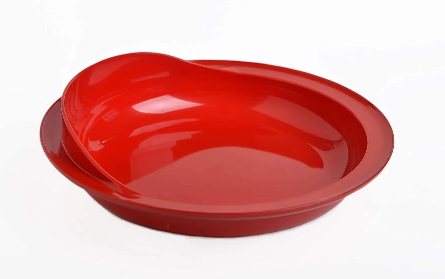 Providence Spillproof 9" Scoop Plate High-Low Adaptive Bowl - Red - Dish for Disabled, Handicapped, and Elderly Adults with Special Needs from Parkinsons, Dementia, Stroke or Tremors 1