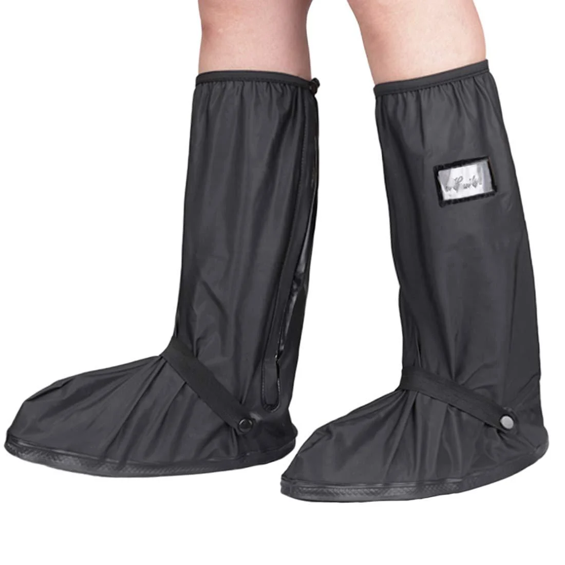 KRATARC Waterproof Shoes Covers Foldable Rain Boot Reflective Snow for Men Women Outdoor Cycling Walking Hiking Black Medium