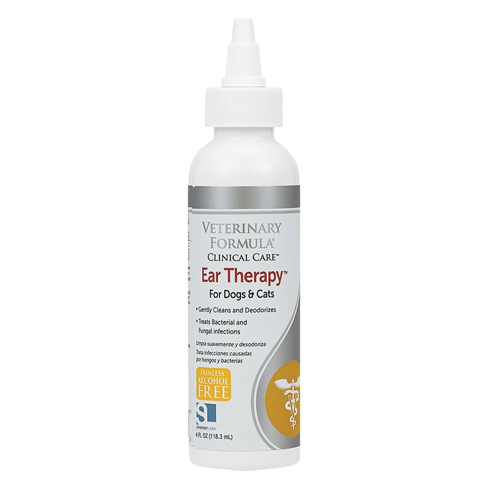 Veterinary Formula Clinical Care Ear Therapy, 4 oz. Medicated Ear Drops to Help Relieve Bacterial and Fungal Infections in Dogs and Cats Cleans and Deodorizes 4 ounces