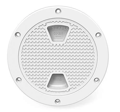SEA FLO 4" - 8" White Circular Non Slip Inspection Hatch w/Detachable Cover