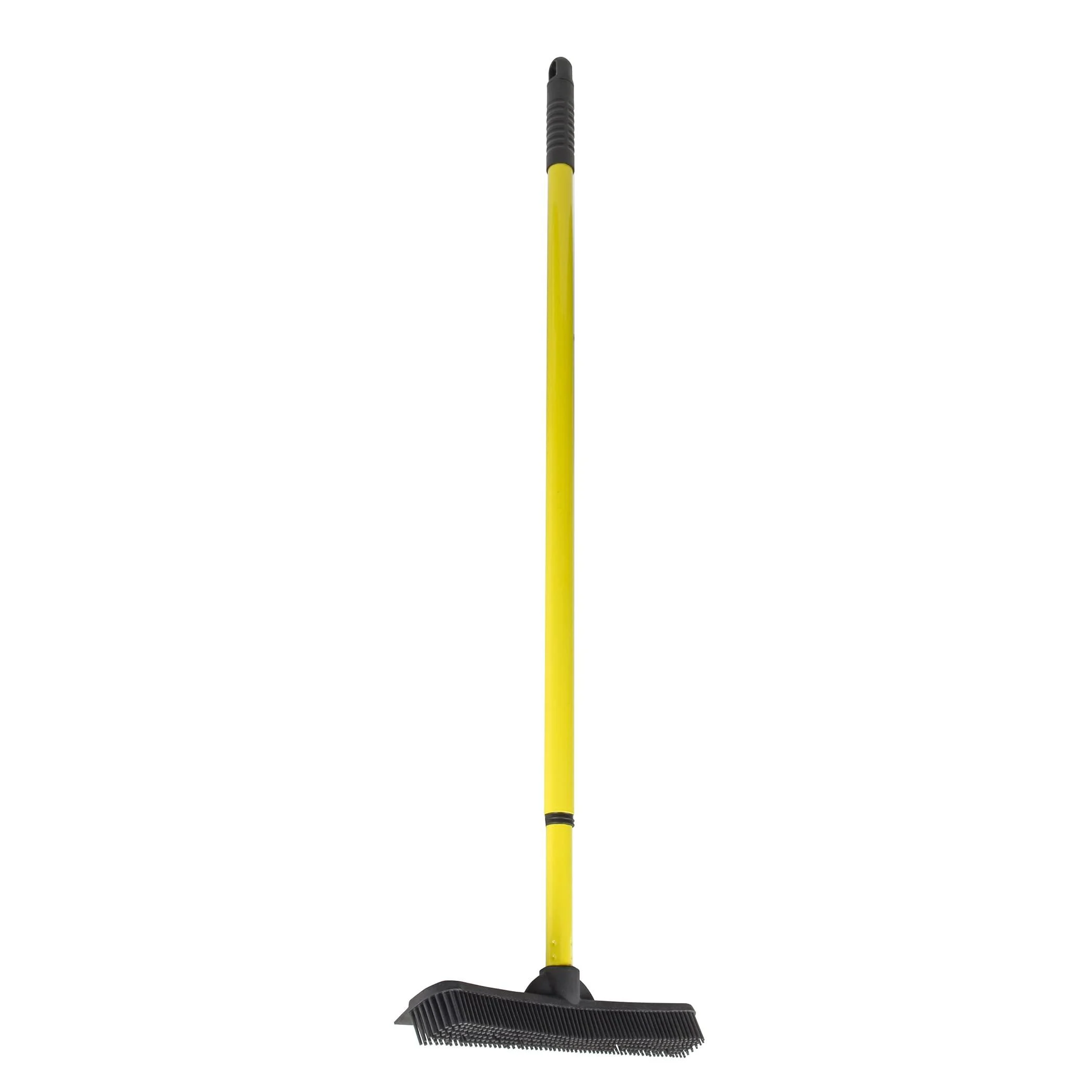 FURemover Pet Hair Remover Carpet Rake - Rubber Broom for Pet Hair Removal Tool with Squeegee & Telescoping Handle Extends from 3-5' Black & Yellow FURemover Broom