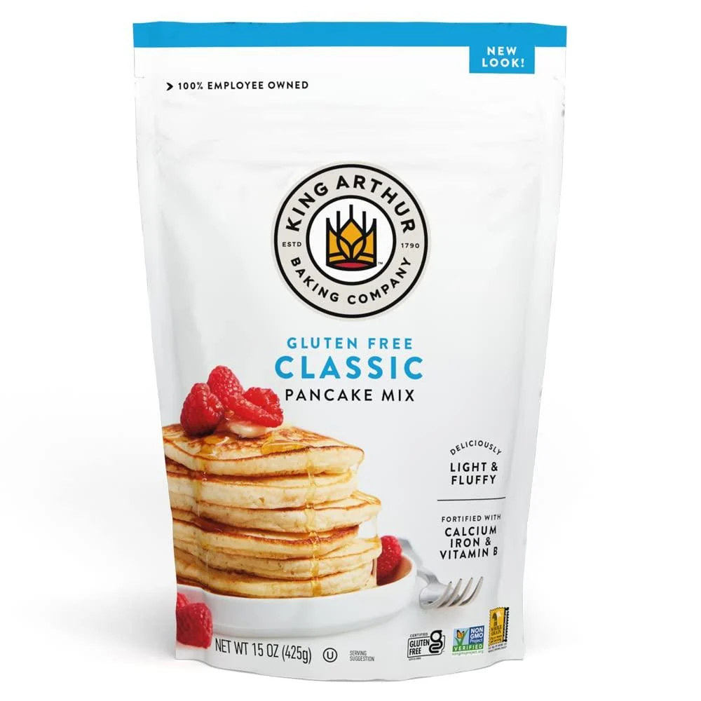 King Arthur, Gluten Free Classic Pancake Mix, Certified Gluten-Free, Non-GMO Project Verified, Certified Kosher, 15 Ounces (Pack of 6, Packaging May Vary)