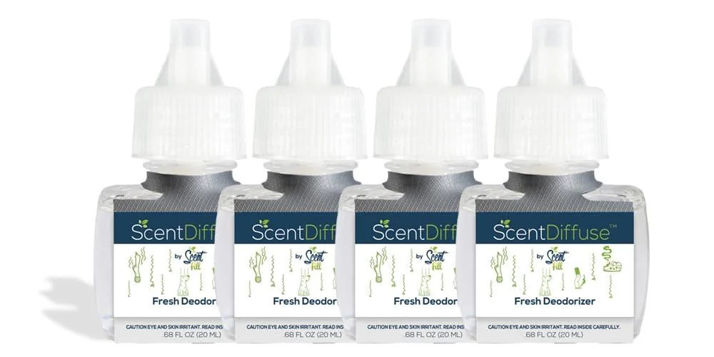 Scent Fill Fresh Deodorizer Plug in Air Freshener 4 Scented Oil Refills