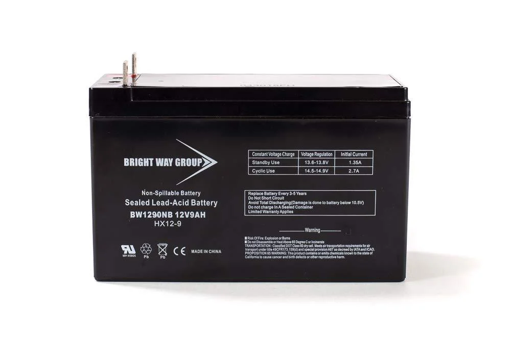 12V 9Ah Rechargeable SLA Battery Nut & Bolt Terminal | BW1290 NB Terminal | Generator Jump Starter Lawn & Garden - Bright Way Group