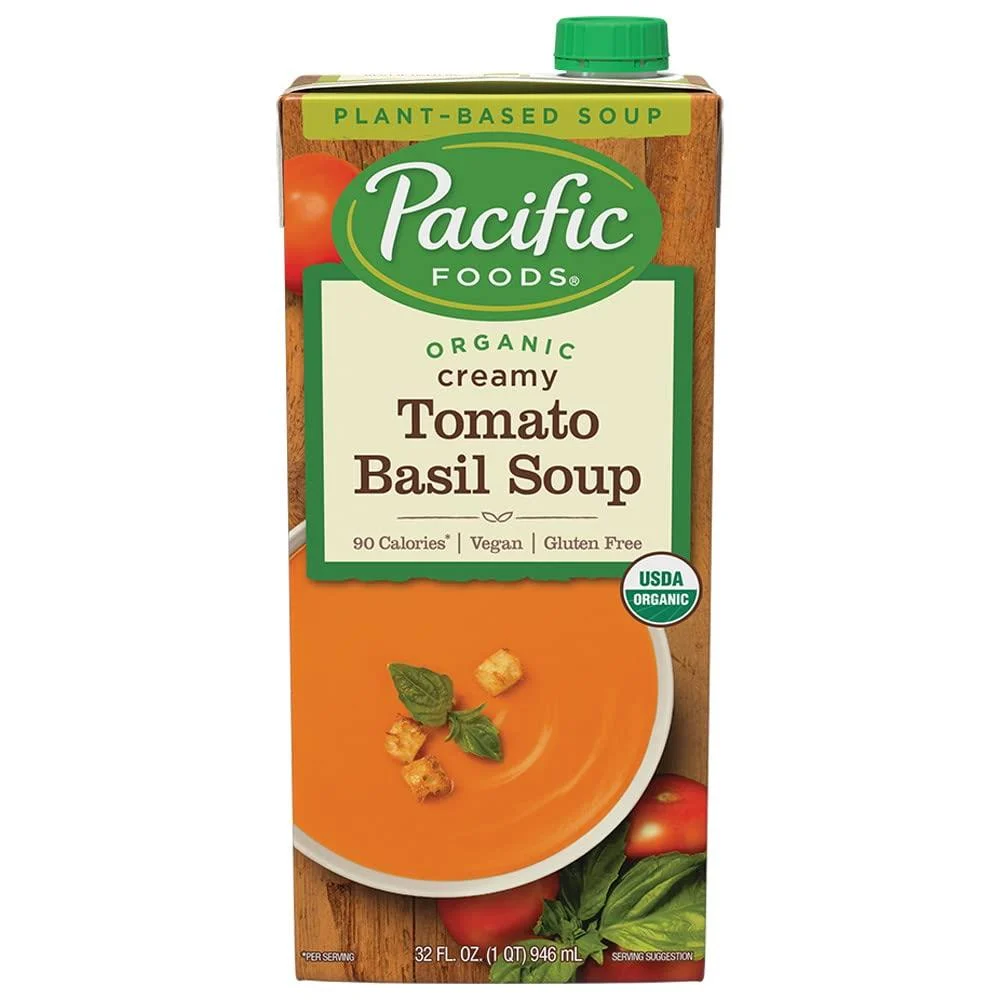 Pacific Foods Organic Vegan Creamy Tomato Basil Soup, 32oz