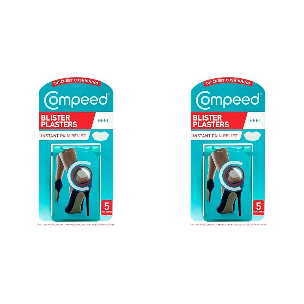 Compeed High Heel Blister Plasters 5 Hydrocolloid Plasters Foot Treatment Heal Fast Ultimate Discretion Dimensions: 4.2 cm x 6.8 cm (Pack of 2) 5 Units (Pack of 2) High Heel