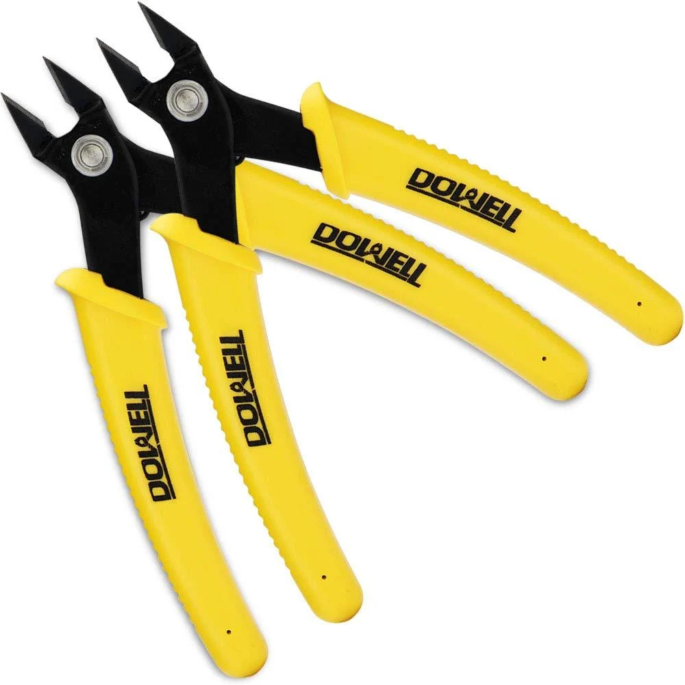 DOWELL Micro Cutter Flush Cutter Electronics Soft Wire Cutter Professional Cutting Copper And Aluminum Wire Cables (2PC)