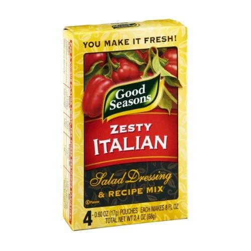 Good Seasons Zesty Italian Dressing & Recipe Seasoning Mix (4 ct Packets) Zesty Italian 0.6 Ounce (Pack of 4)