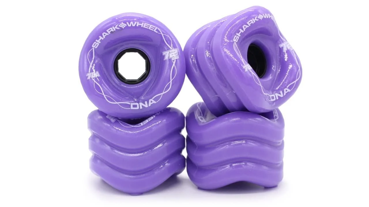 Shark Wheel 72mm 78a Longboard Cruising Wheels, DNA Formula, Set of 4 Wheels Purple