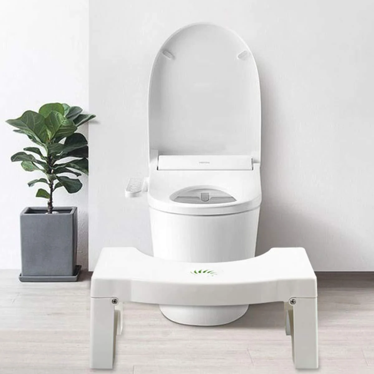 7" Folding Squatting Toilet Stool Foldable Bathroom Stools Toilet Step Stool Comfortable Squat Aid Stool Fits All Toilets, Folds for Easy Storage - BBrand