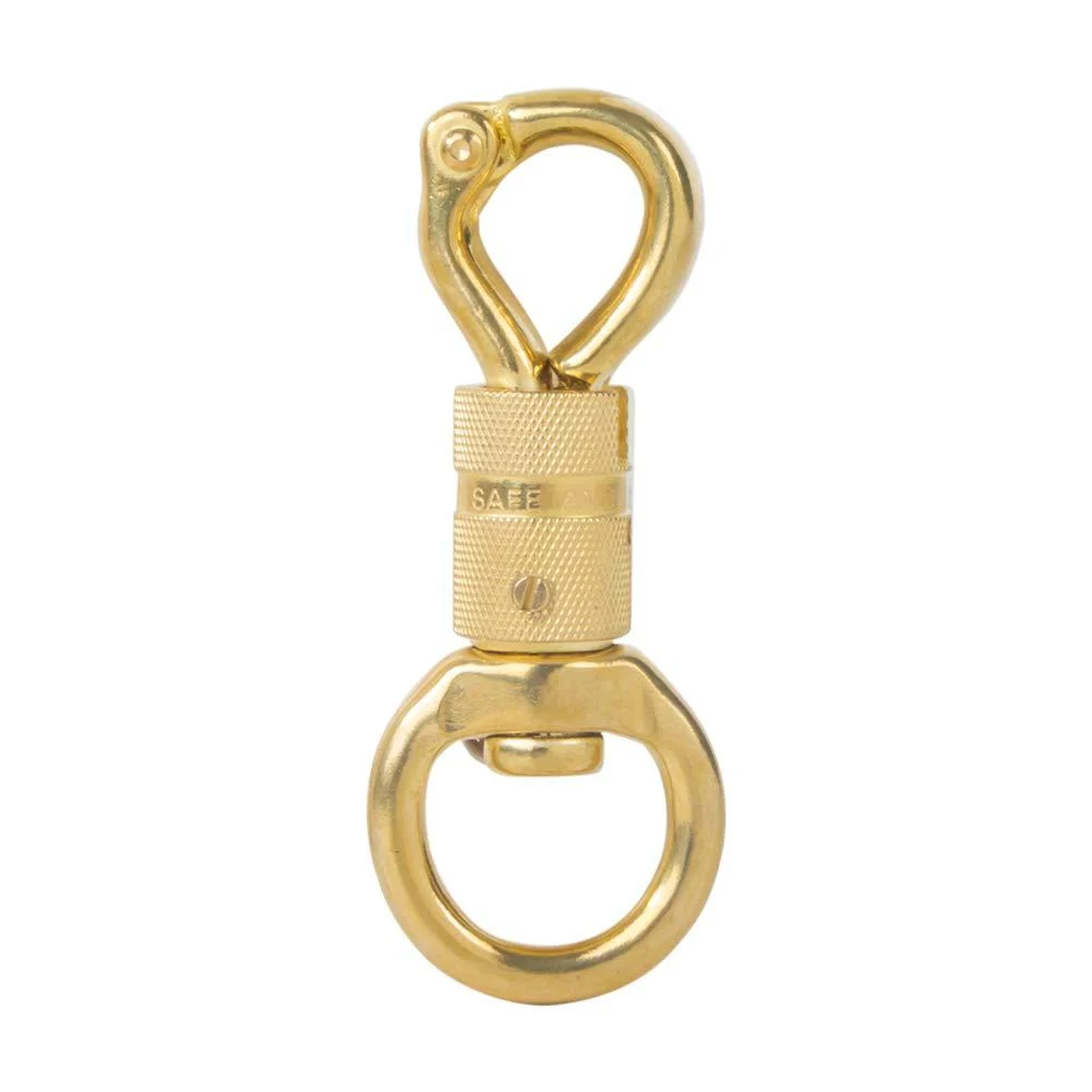AOWESM Solid Brass Panic Snap 1-1/8 Inch X 4-1/4 Inch Quick Release with Round Swivel and Twist Body (1 Piece)