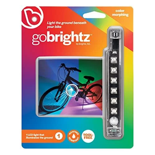 Brightz GoBrightz LED Bike Frame Light - LED Bike Frame Light for Night Riding - 4 Modes for Flashing or Constant Glow Light - Fun Safety Light Bike Accessories for Kids, Boys, Girls, Teens & Adults Color Morphing