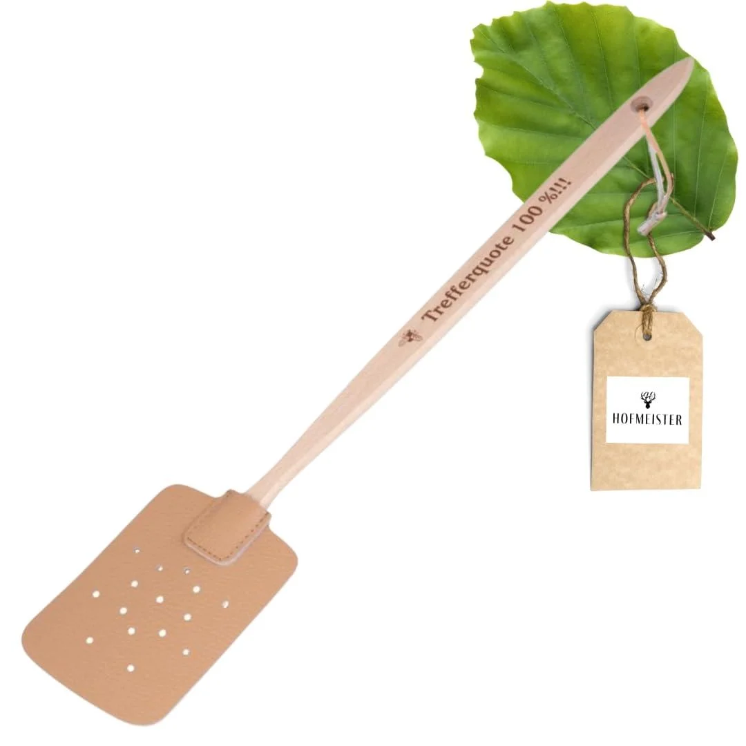 Hofmeister fly clapping large of leather fly pot with wooden handles mosquito clapes insect shredders wooden handles effective fly distributors & mosquito shredders hit rate 100% 1 - Hofmeister Holzwaren