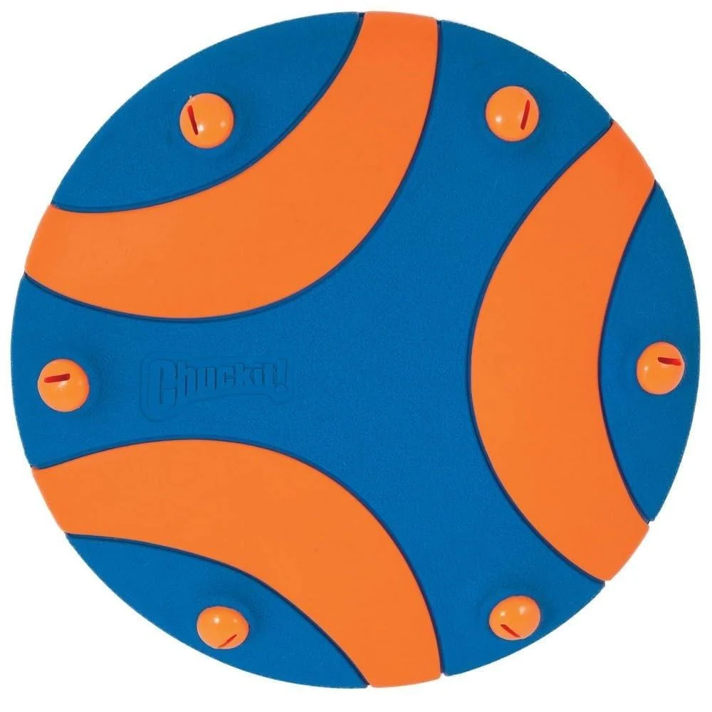 Chuckit! Whistle Flight Flyer Dog Toy Rubber Frisbee Throw and Fetch Noise Disc for Dogs