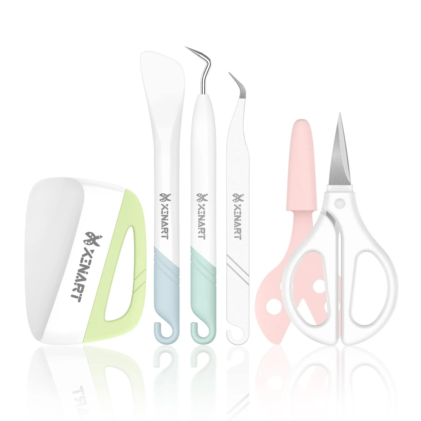 Xinart Weeding Tools Set for Vinyl Weeder/Scraper/Spatula/Tweezers/Scissors Basic Weed Removal Tool Kit 5 tools Basic Tools Set