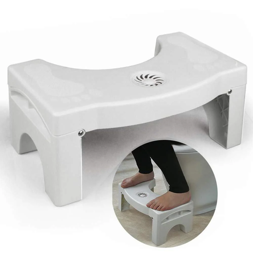 7" Folding Squatting Toilet Stool Plastic Non-Slip Foldable Bathroom Stools Toilet Step Stool Kids Comfortable Squat Aid Stool with Aromatherapy Clean Toilet Air