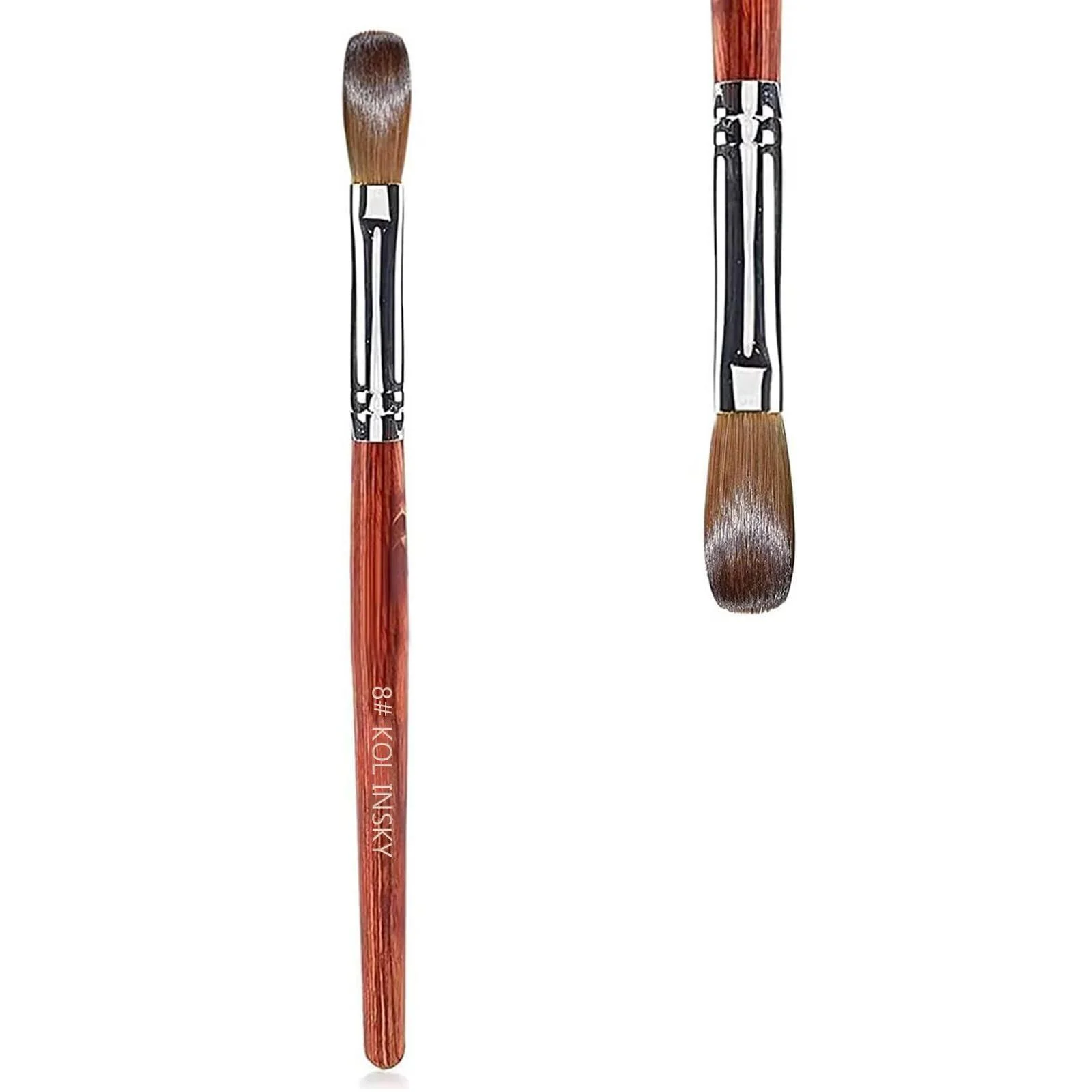 8# Sable Nail Art Brush Nail Brush with Red Wooden Handle Manicure Design Manicure tool Brown-8#