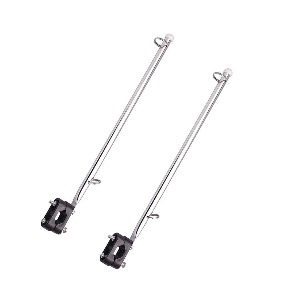 2 PCS Stainless Steel Rail Mount Boat Pulpit Staff, boat yacht marine flag pole(7/8" - 1")