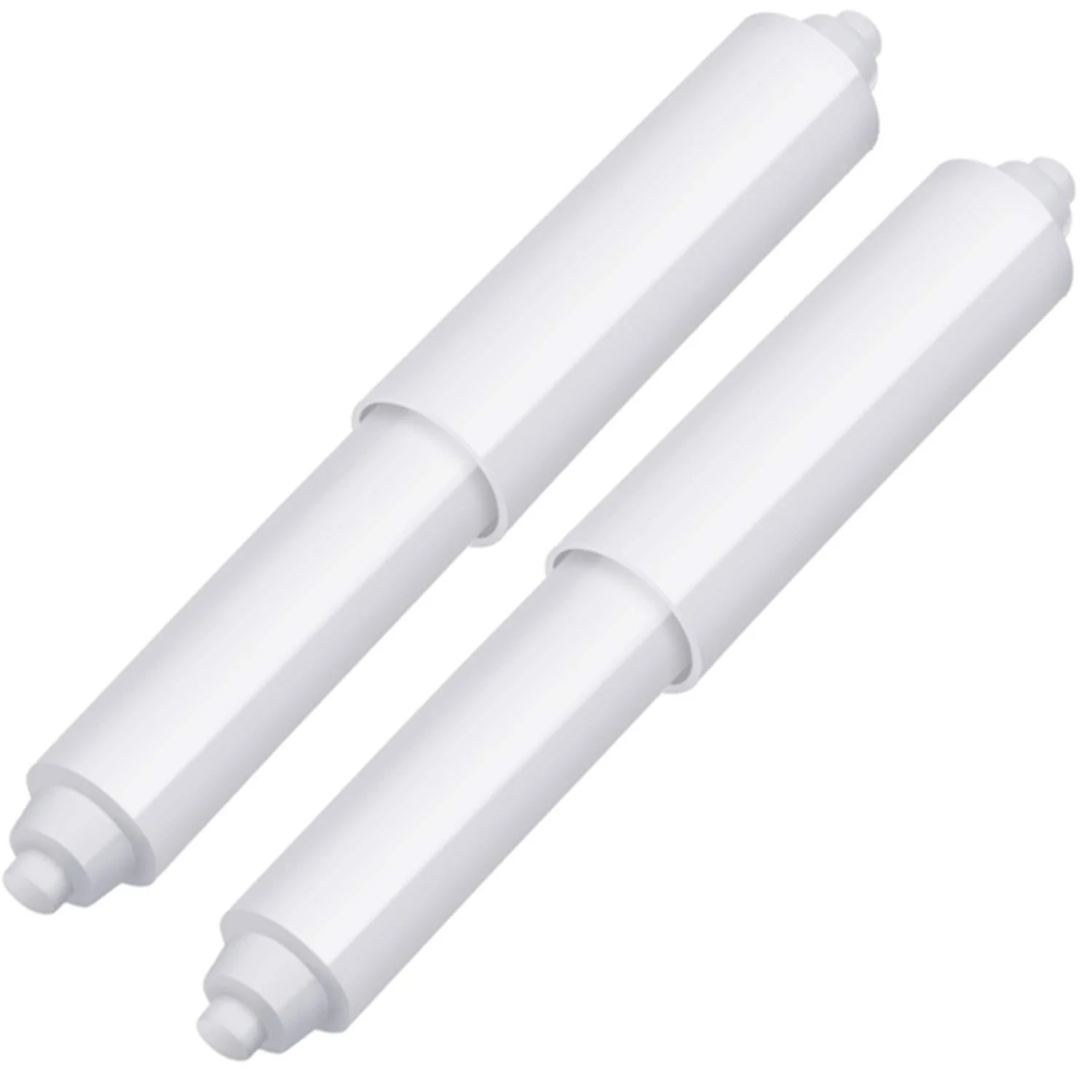 2 Pieces Toilet Paper Holder Roller Spindle Replacement Rod Plastic Spring Loaded (White) - Shappy
