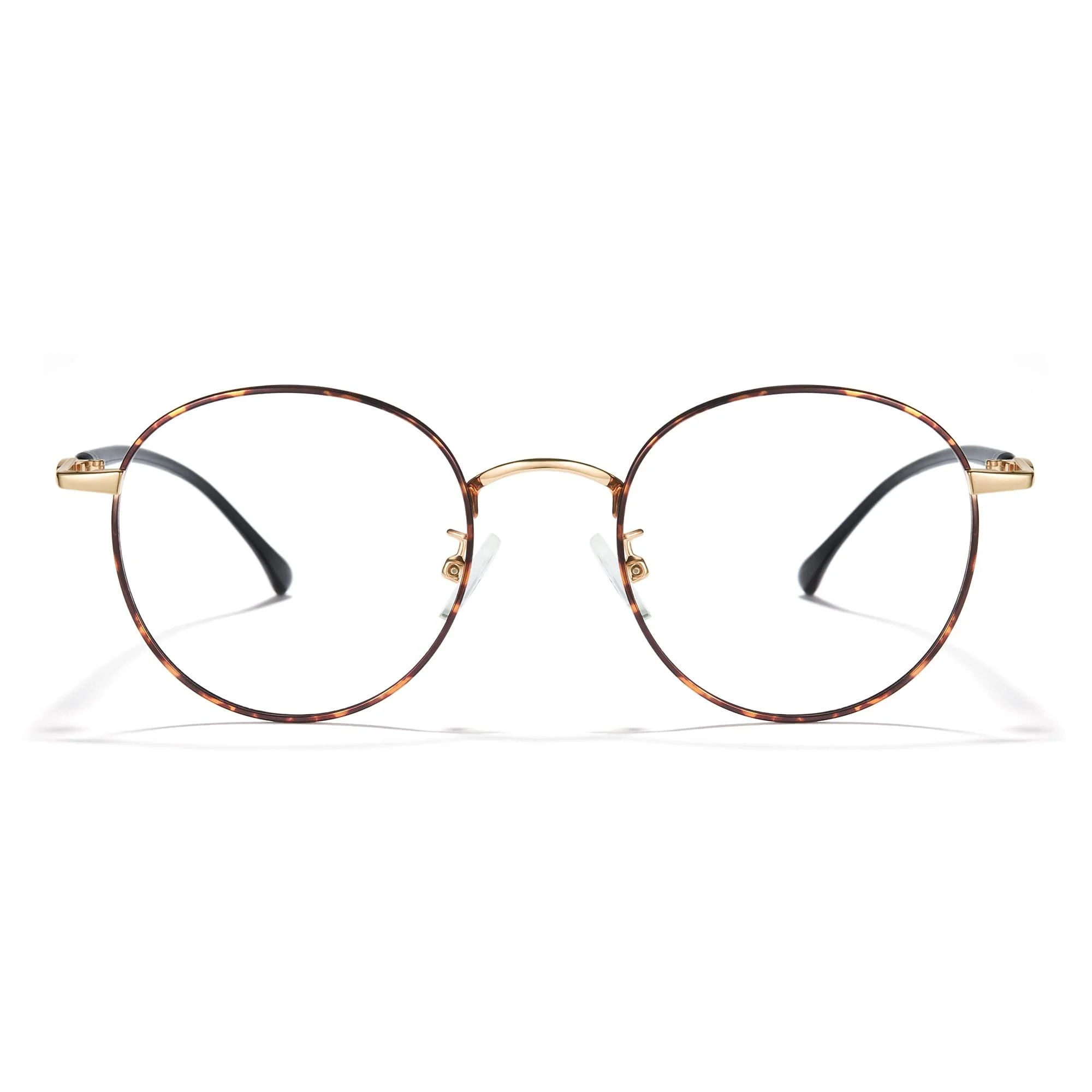 Cyxus Blue Light Glasses Round Frame UV Blocking Computer Glasses Clear Lens Metal Eyewear Ultra Light Relieve Digital Screen Eye Strain, Headache 03 - Leopard