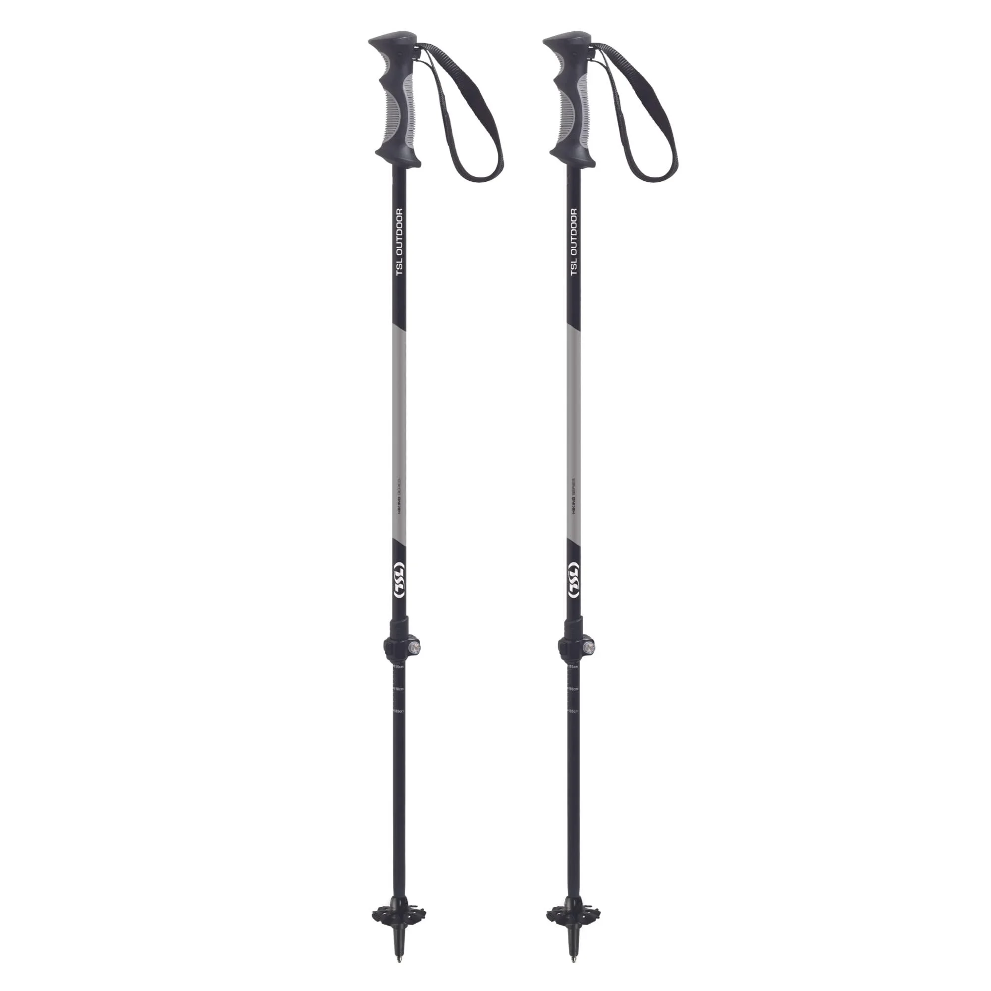 TSL Snowshoes Hiking 2Piece Poles, Grey & Black, 32 to 53"