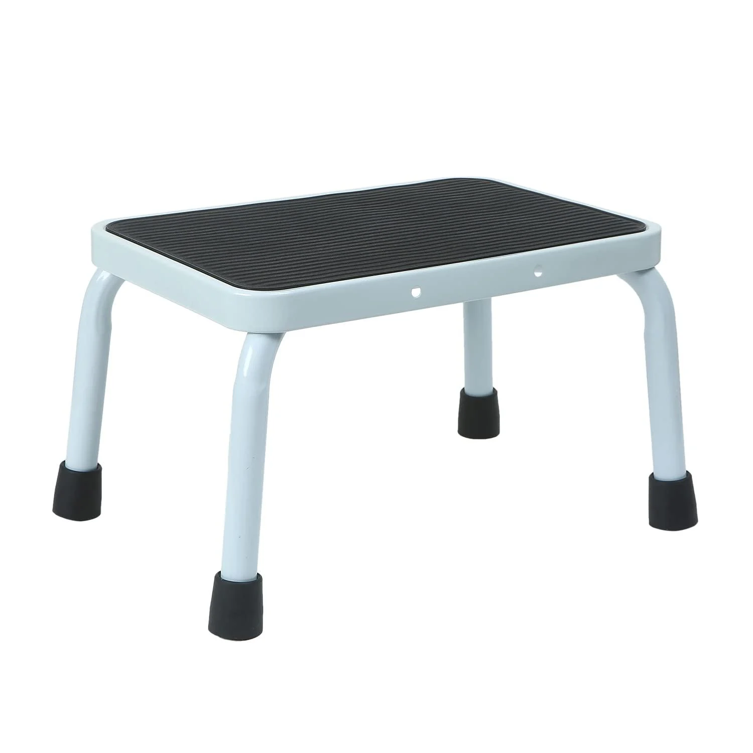 Sattiyrch 9.5" Step Stool with Anti-Skid Rubber Platform,Metal Medical Foot Stool for Elderly,Senior,Easy to Assemble Heavy Duty Stepping Stool White and Black