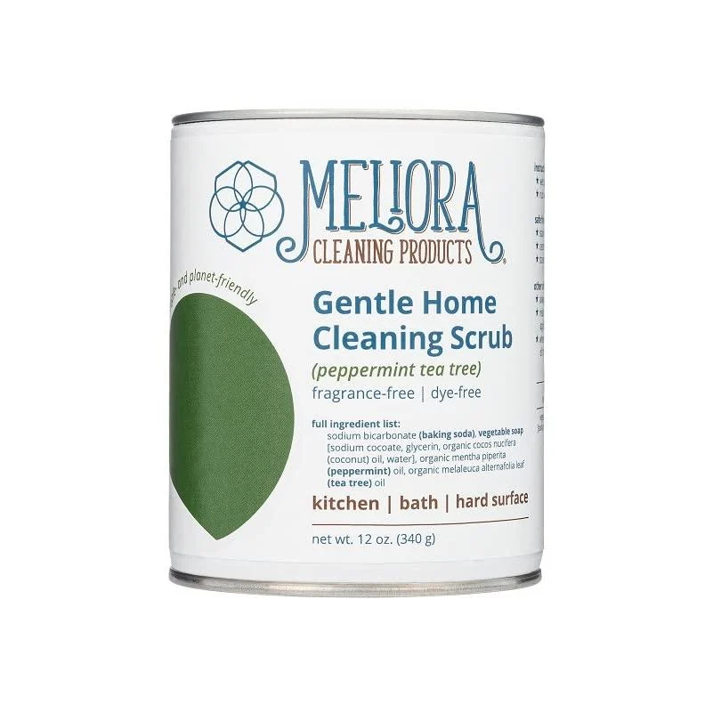Meliora Cleaning Products Gentle Home Cleaning Scrub Powder Peppermint Tea Tree