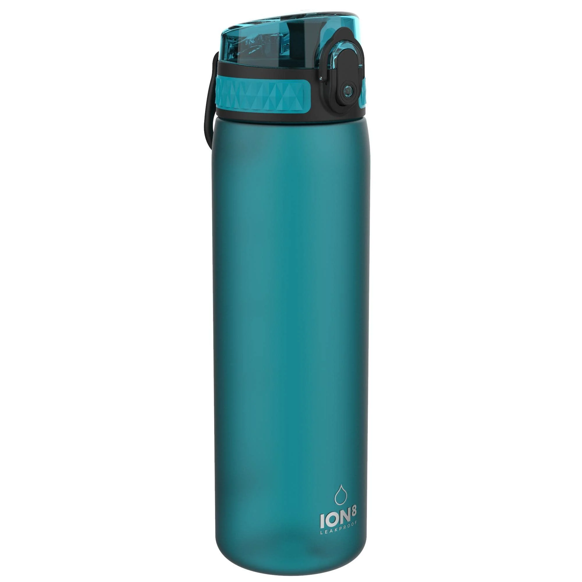Ion8 drinking bottle 500 ml leakage-proof one-hand opening secure locking dishwasher-safe BPA-free handle hinged lid easy to clean climate-neutral turquoise 1.0